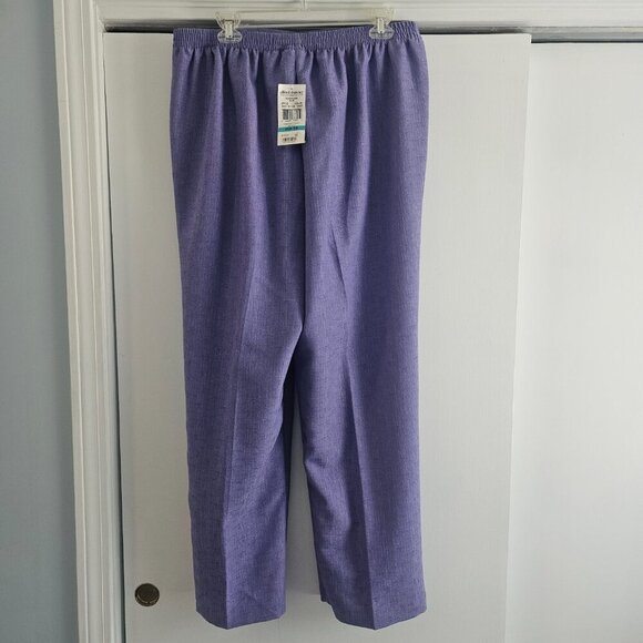 Alfred Dunner Elastic Waist Purple 16 Proportioned Dress Pants NWT - Picture 2 of 7
